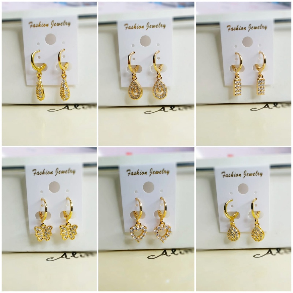 AV11 Grosir Anting Juntay Dewasa Anting Klip Permata