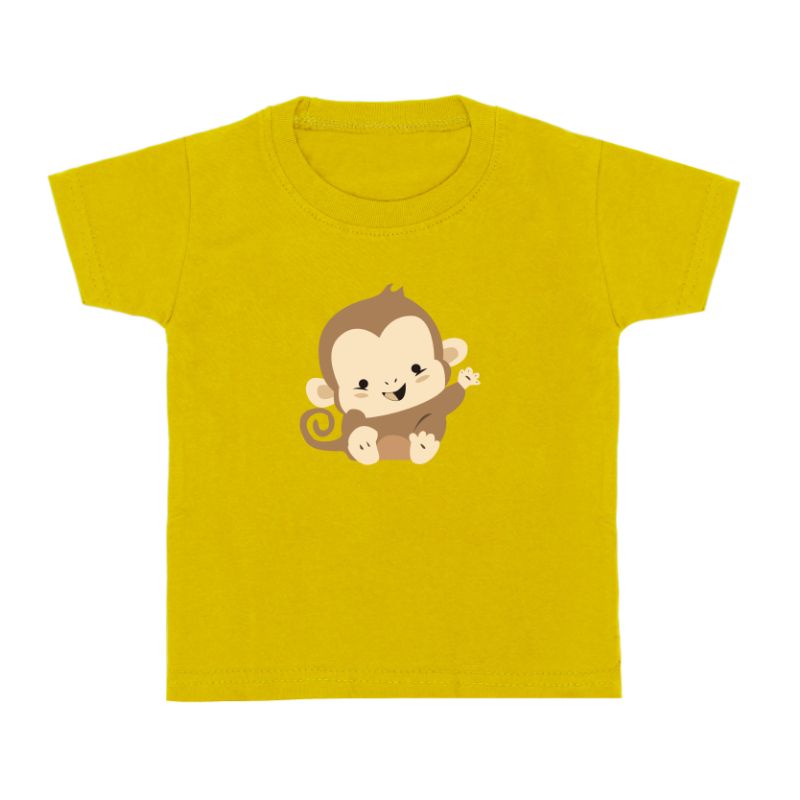 Baju kaos anak 1-12tahun motif monkey katun lucu viral