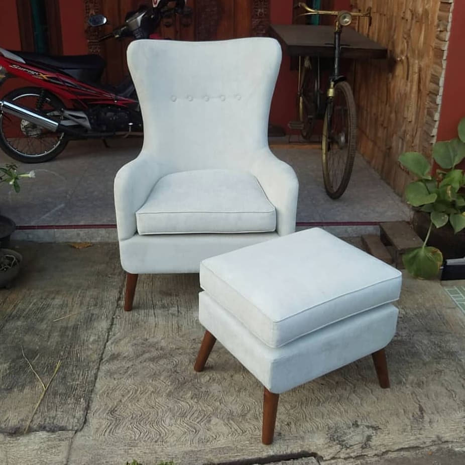 Kursi Malas Model Jok, Sofa Santai 1 Seater Rangka Kayu Jati