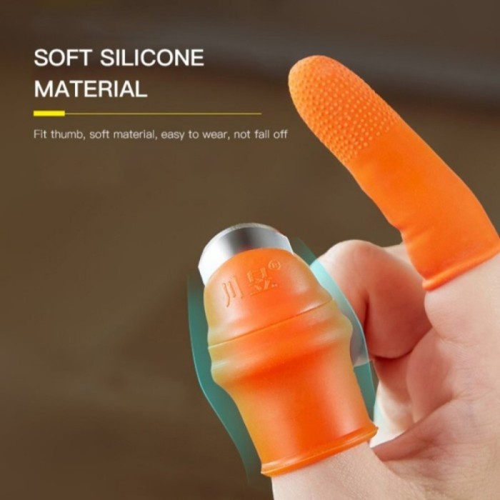 Cover Pisau Jempol Sarung Jari Silikon Pemotong Sayur Buah Cutter Head Stainless Steel