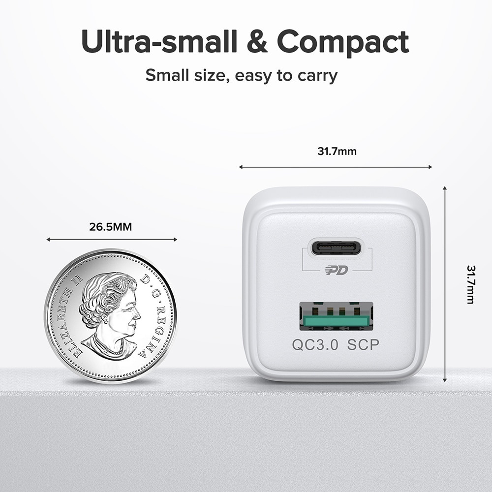 Joyroom 30W Mini intelligent dualport fast Charger 3.0 Untuk Telepon 2port Turbo Charger Dinding EU Plug Adapter