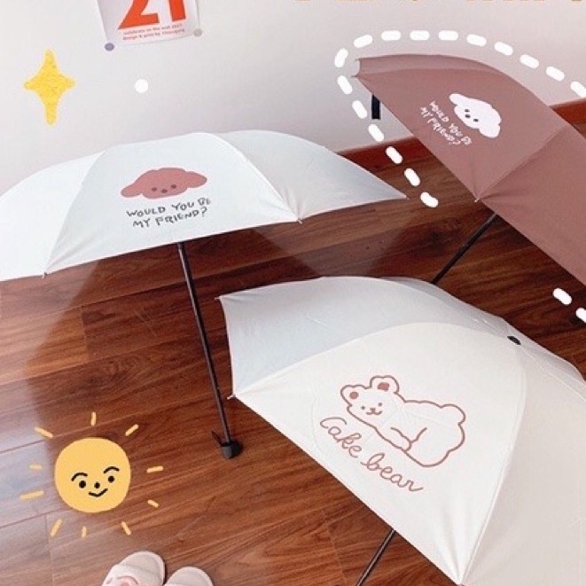 Payung Lipat Polos Premium Anti UV Dengan Motif Lucu L3,465 - HPR899