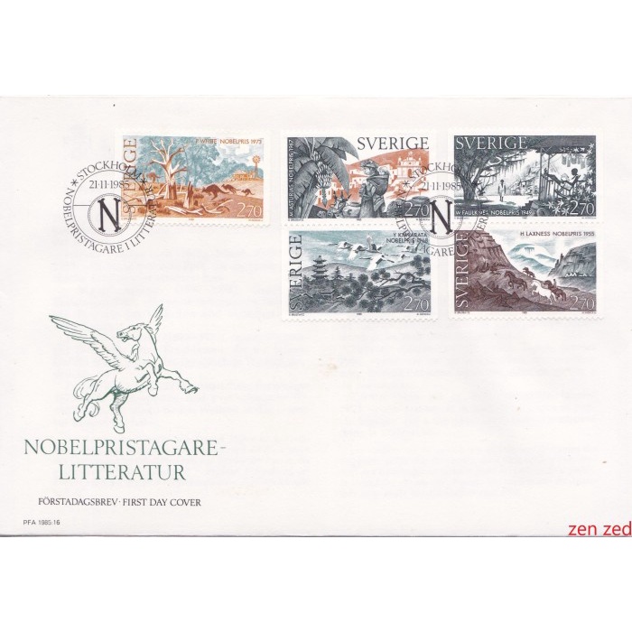 

A441 Perangko Swedia FDC 1985 Nobel Prizewinners - Literature 1 Pcs