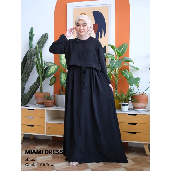 Gamis syar'i Terbaru crinkle Airflow Baju Muslim wanita 2023 kekinian Gamis Dress Broken White