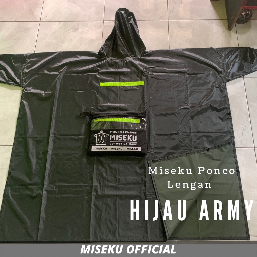 RAINCOAT, JAS HUJAN PONCO LENGAN KELELAWAR DEWASA PRIA WANITA By MISEKU Product Original