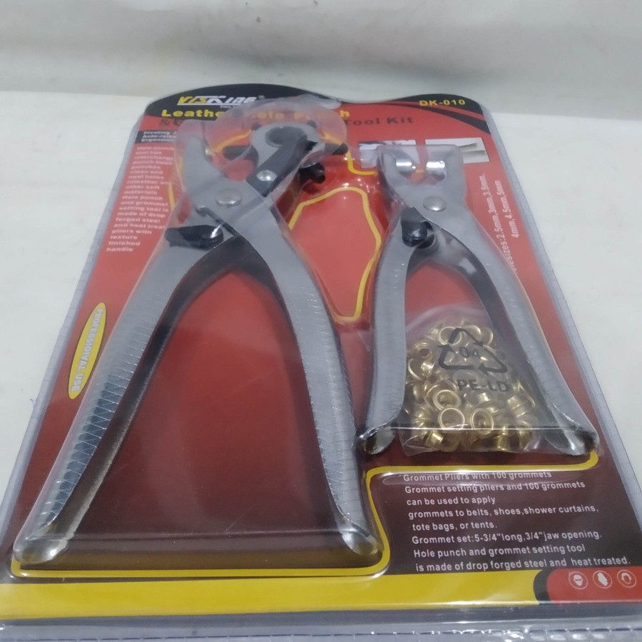 Leather Hole Punch Set Pembolong Tas Sabuk Gesper Kulit dan tang mata ayam Set 2pcs