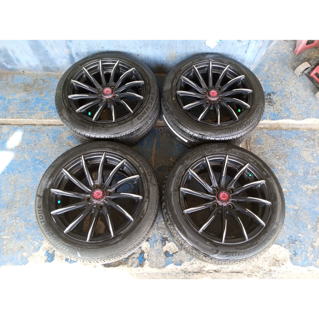 velg mobil bekas murah ring 15x7 lubang 4x100 4x114 seken bekas plus ban bs 185 55