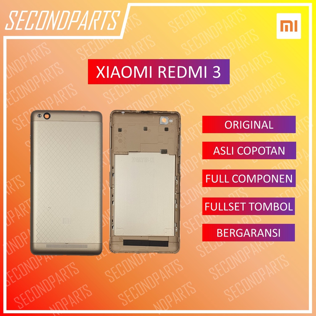 CASING BACKDOOR TUTUP BELAKANG XIAOMI REDMI 3 ORIGINAL COPOTAN