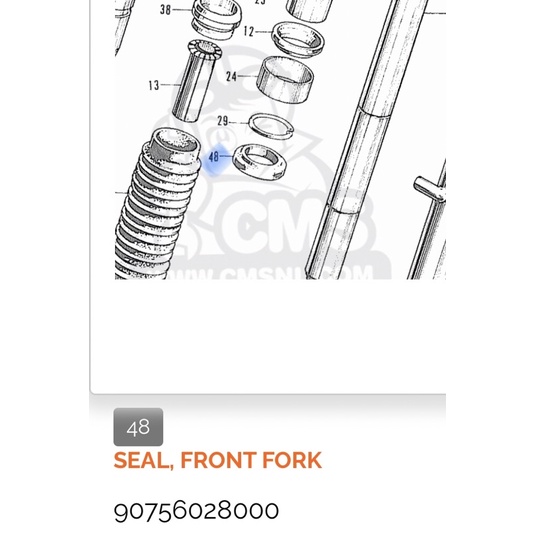 seal sil shock depan honda s90z s90 90z s110 benly castrol cb100 cg100 ct90 cl90 set original nos