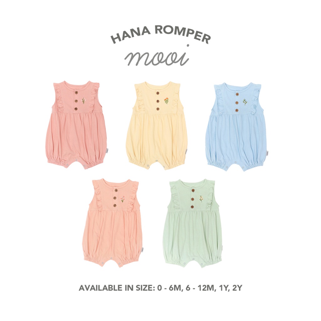 MOOI HANA ROMPER ROMPER BAYI JUMPSUIT FASHION ANAK BAYI PEREMPUAN 0-24 BULAN CBKS S24