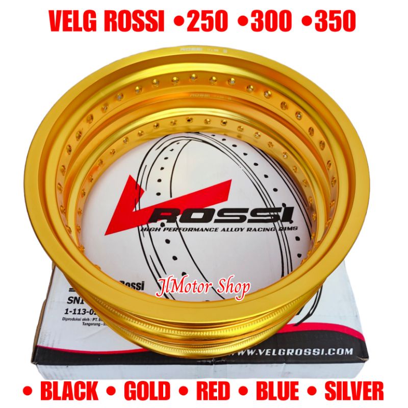 Velg Lebar 250 300 350 Ring 17 Merah Biru Gold Hitam SILVER Chrome Croum Rossi  wm