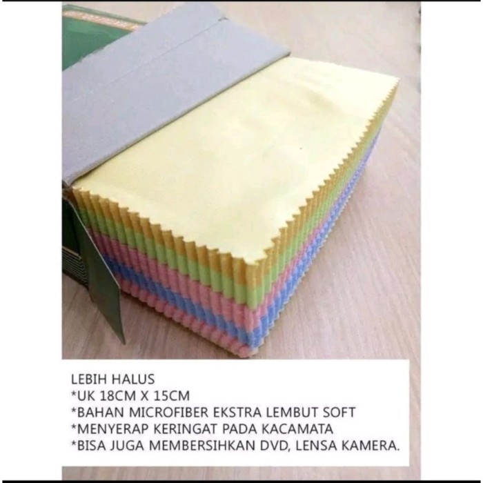 1 Box isi 100 Kain Lap Kacamata Microfiber Lensa Camera HP Premium