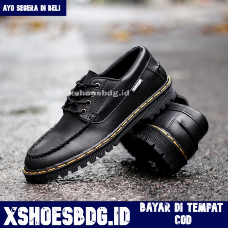 Sepatu Formal Pantofel Docmart Low Boots Kulit Pu Pria Kerja Kuliah Kantor Kondangan