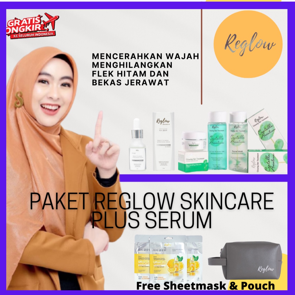 SKINCARE REGLOW dr SHINDY PAKET PLUS SERUM / REGLOW SKINCARE ORIGINAL / Reglow Glowing Skin Treatment Skincare Original Paket Lengkap