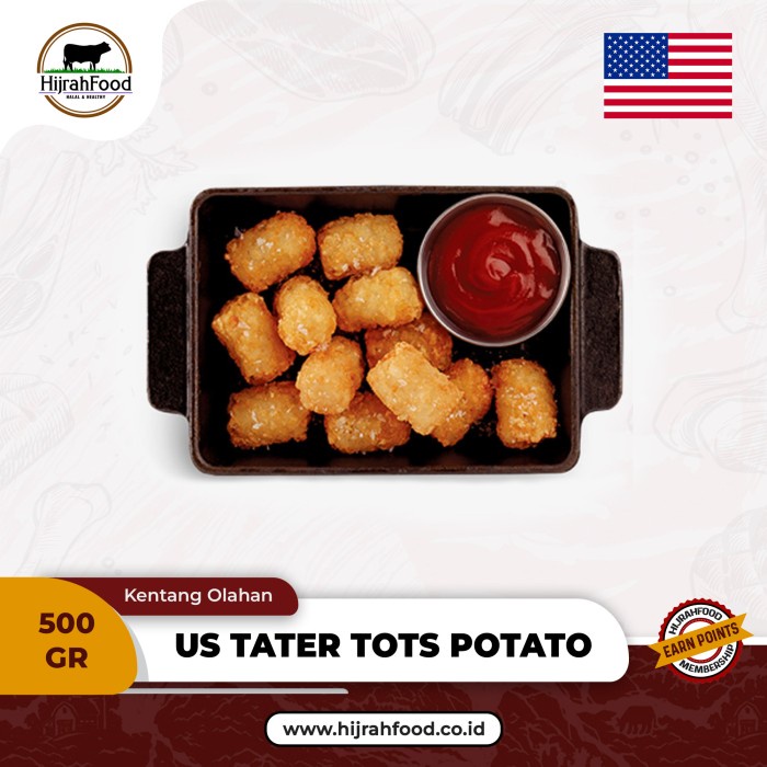 

US Tater Tots Potato / Kentang Pom Pom / French Fries Puff (500 gr)