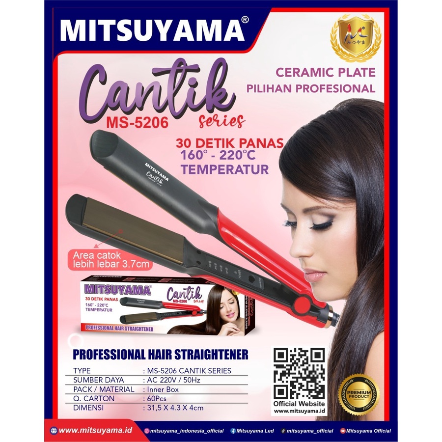 Barangunik2021 -Alat Catok Rambut / Catokan Rambut Keramik Mitsuyama MS-5206 Cantik