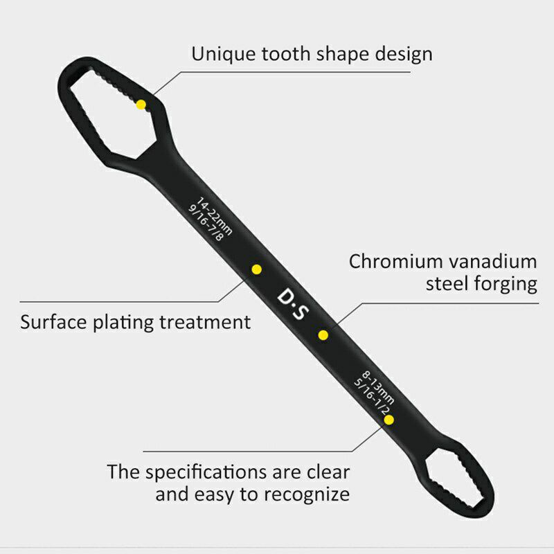 KUNCI RING UNIVERSAL DOUBLE HEAD WRENCH ADJUSTABLE KUNCI RING MULTI ZISE KUNCI RING PAS MULTI SIZE