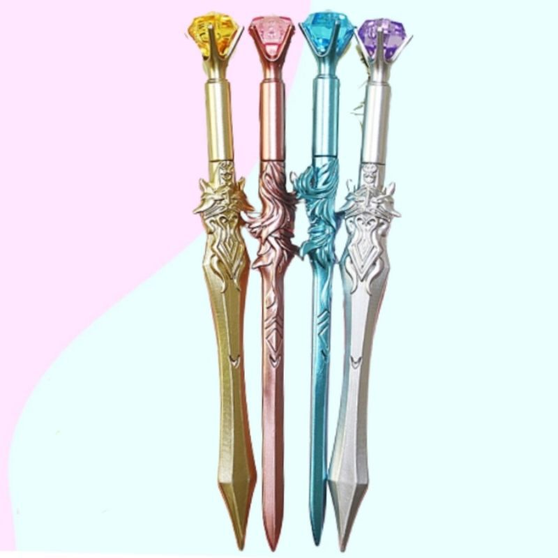 1 pcs pulpen karakter anime unik lucu model pedang mata