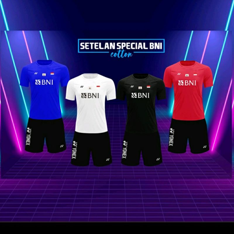 Setelan Baju kaos badminton bulutangkis casual  spesial BNI