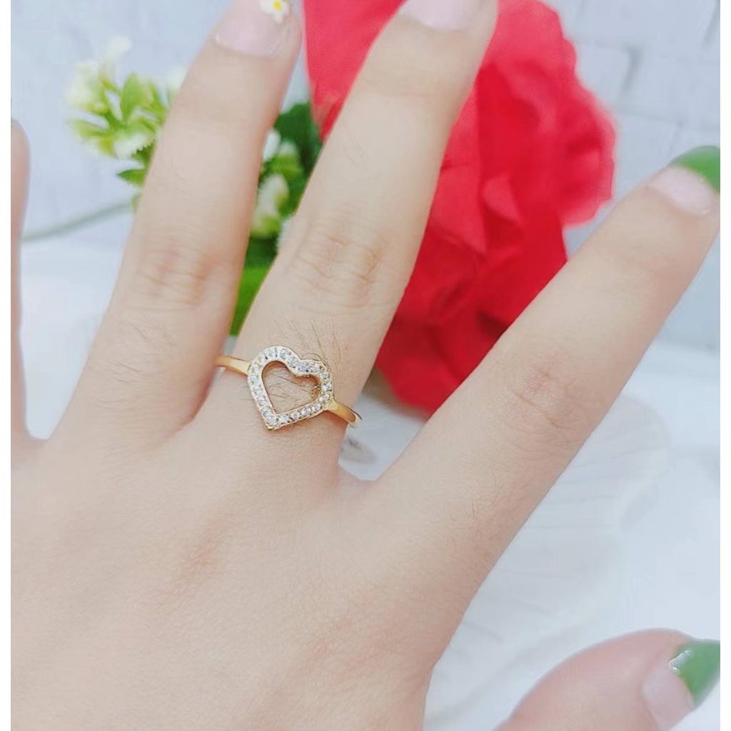 Cincin Love Titanium Permata Perhiasan Fashion K013/014