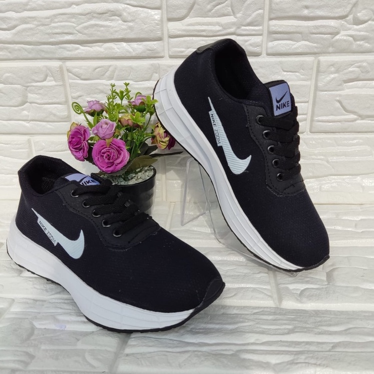 [ SHOES IND ] SEPATU ANAK LAKI-LAKI NIKE RUBER HITAM PUTIH USIA 3 - 9 TAHUN KEDS SPORT CASUAL SEPATU