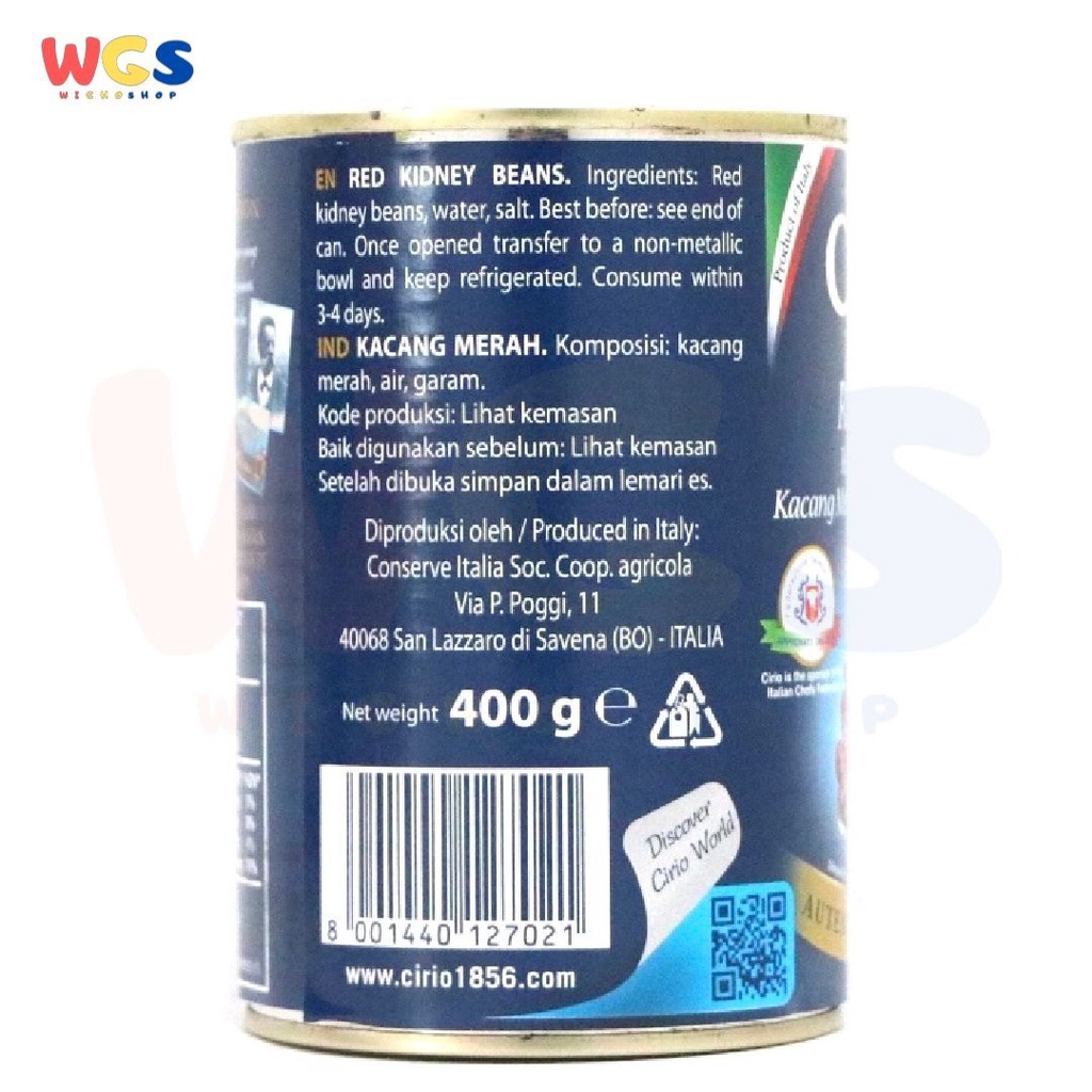 Cirio Red Kidney Beans 400 gr - Kacang Merah