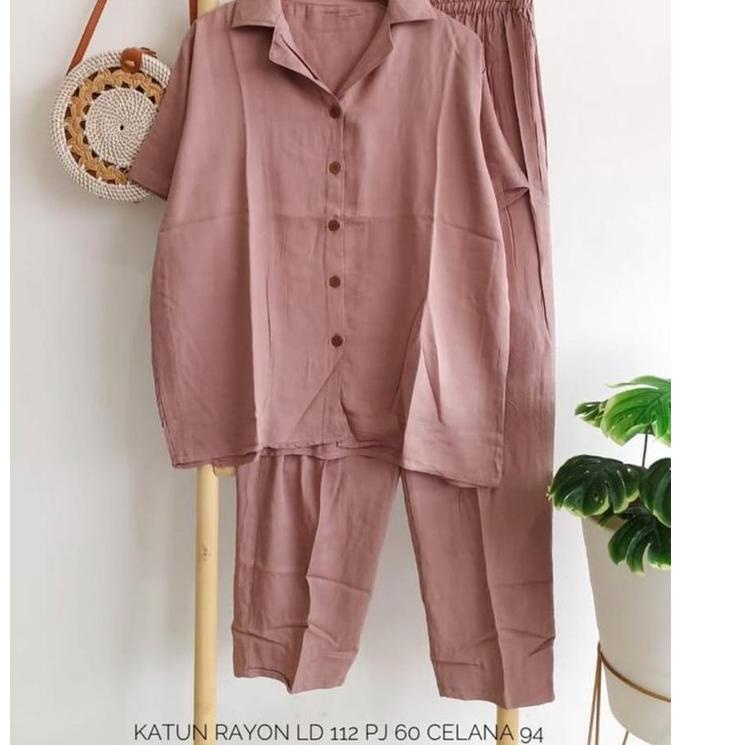 [L[32 ☎] ONE SET LENGAN PENDEK | KEMEJA POLOS LENGAN PENDEK | SETELAN POLOS WANITA | SETELAN PENDEK 