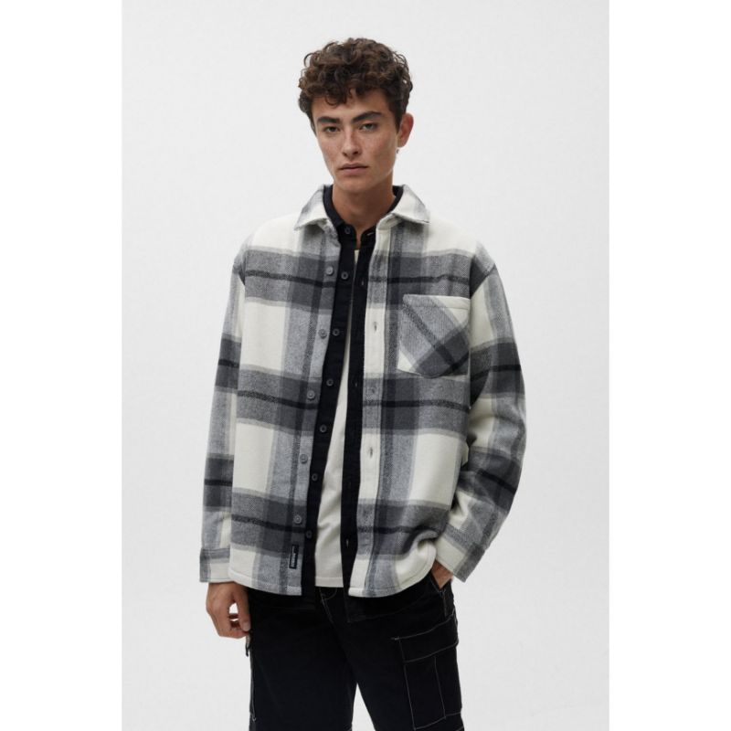 Kemeja Luar Pull&Bear Checked Overshirt P&B Shirt Jacket New Original