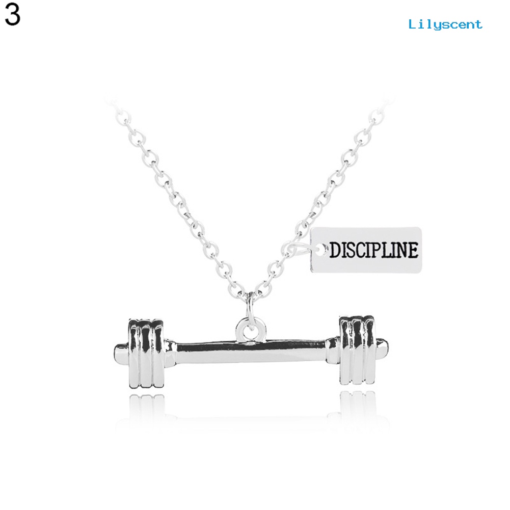 [LS]Fashion Unisex Kebugaran Dumbbell Liontin Musim Gugur Kalung Pasangan Perhiasan