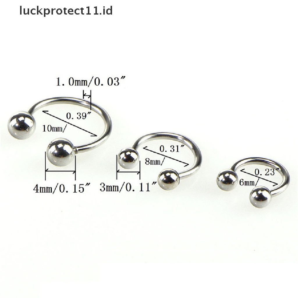 /Fashion Hot// Fashion// 10PCS Stainless Steel Tapal Kuda Bar Bibir Hidung Septum Cincin Telinga Stud Set.