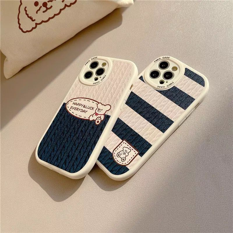 Silikon Oval Fnko Motif Strip Bear For samsung A04 A04S A03S A13 A03 Redmi 9A 9C 10A 10C Iphone XR 11