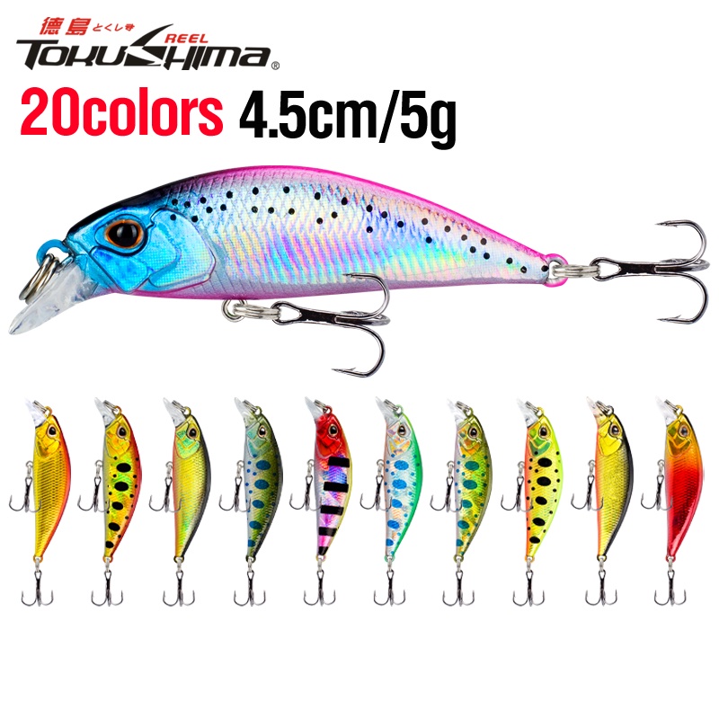 20warna Umpan Pancing 1 Pcs 4.5 Cm/5g Tenggelam Ikan Kecil Lure 3D Mata Memancing Lure 2treble Hook Buzz Umpan Lure Hard Bass Lures