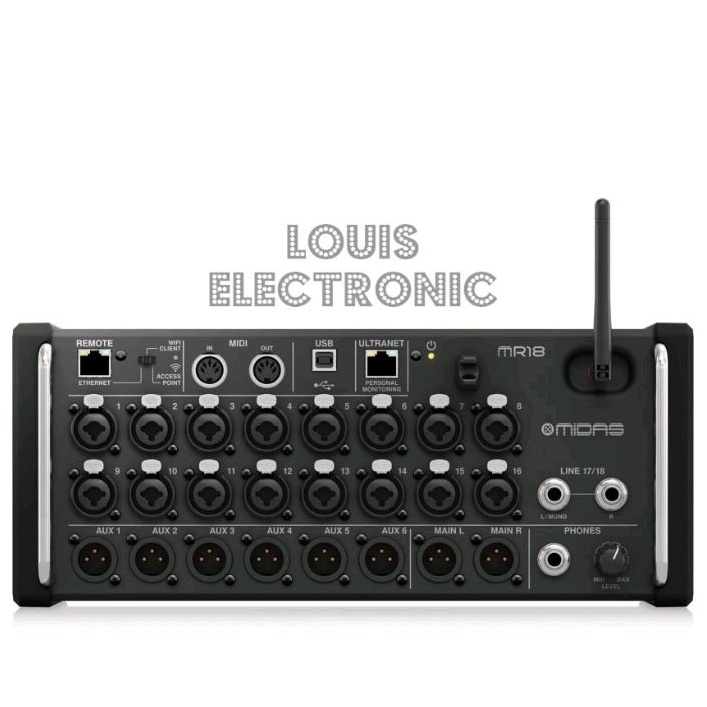 Mixer Digital MIDAS MR18 MR 18 Rackmount Digital Mixer For Android - IOS