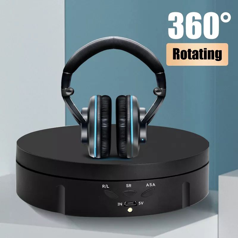 Nuansa - Meja Putar Elektrik Rak Display Alas Putar Otomatis 360 Derajat 3 Kecepatan Fotografi Produk Rotating Display Stand Base 13.5cm