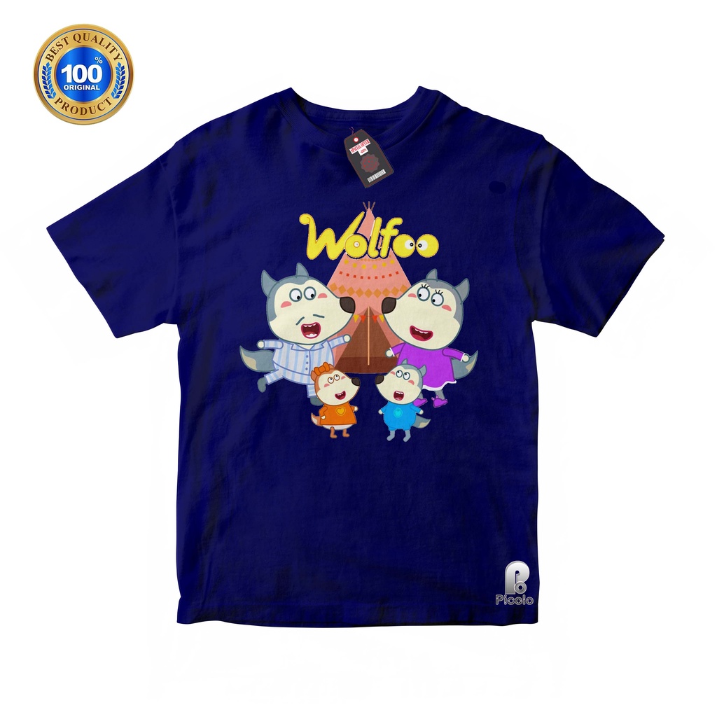 BAJU ANAK KAOS ATASAN ANAK MOTIF WOLFOO UNISEX Bahan COTTUN (FREE NAMA)