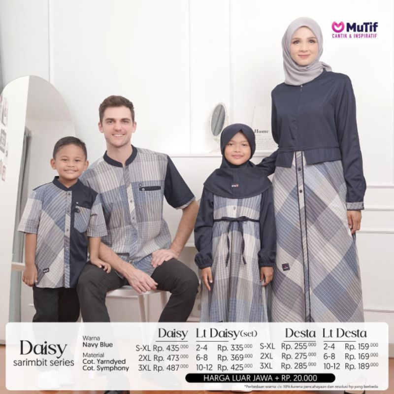 SARIMBIT DAISY NAVY BLUE MUTIF 2023 GAMIS DAISY KOKO DESTA DAISI