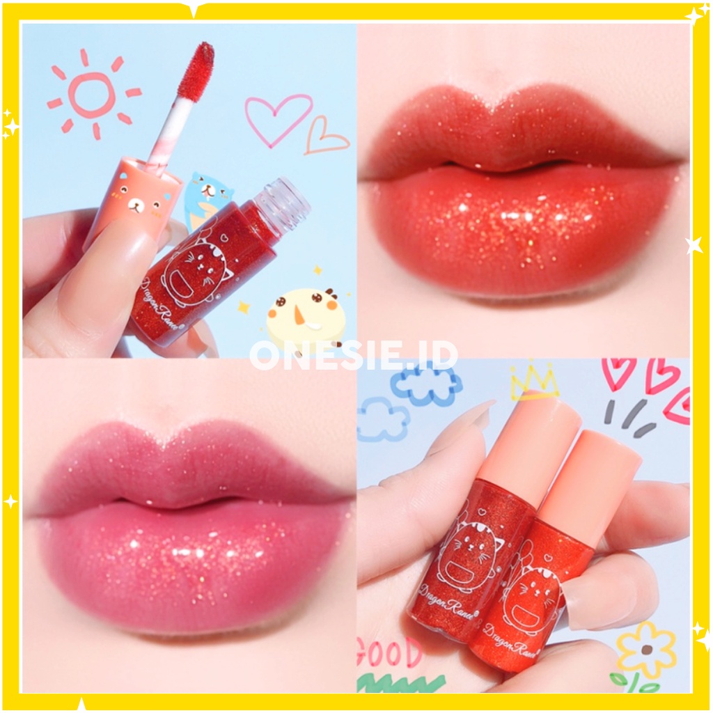 Dragon Ranee Glitter Lip Glow 10 Warna Lipstik Cair Waterproof Liquid Lipstick XX009