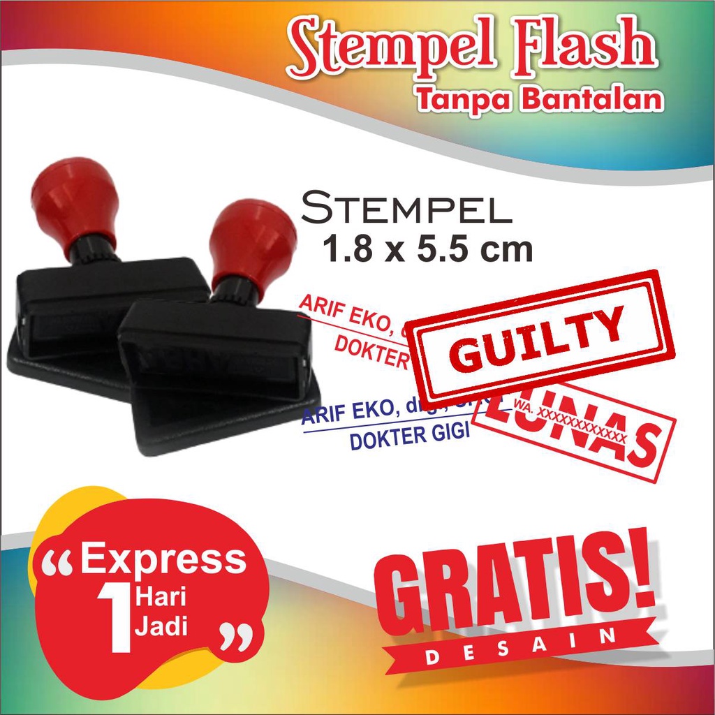 

Stempel Flash persegi panjang Uk. 1.8x5.5 cm eExpress