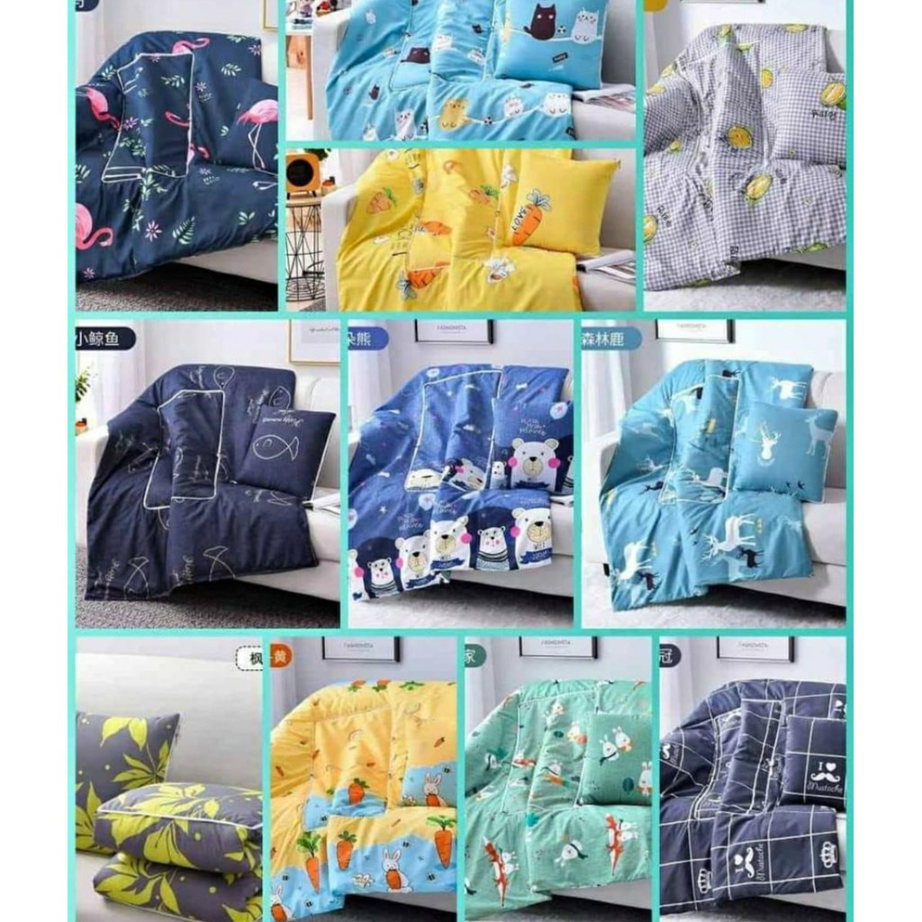Bantal Selimut Karakter Lucu Anak & Dewasa Balmut Boneka Lembut Import Bantal Selimut Karakter 100