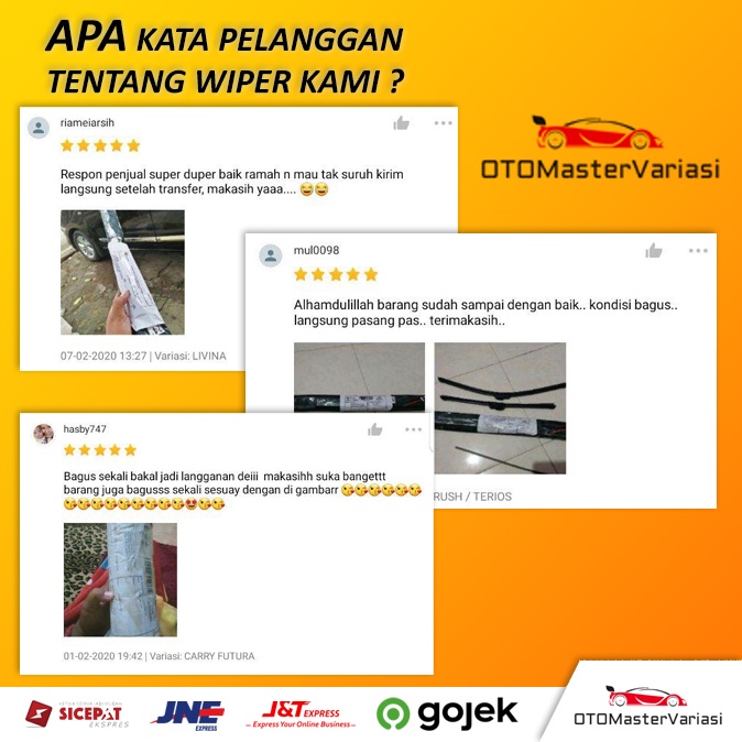 Wiper Kaca Mobil Frameless Proton Wira