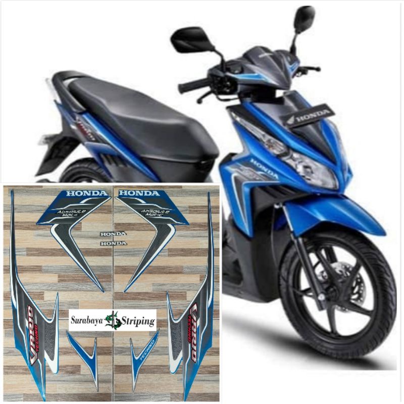 striping stiker Honda Vario techno 110 biru tahun 2010