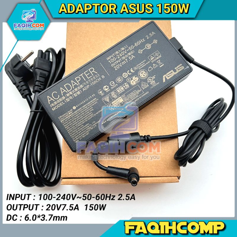 Adaptor Charger Asus TUF Gaming FX505 FX505D FX505DU FX505DT 20V 7.5A 150W (6.0x3.7mm) ORIGINAL