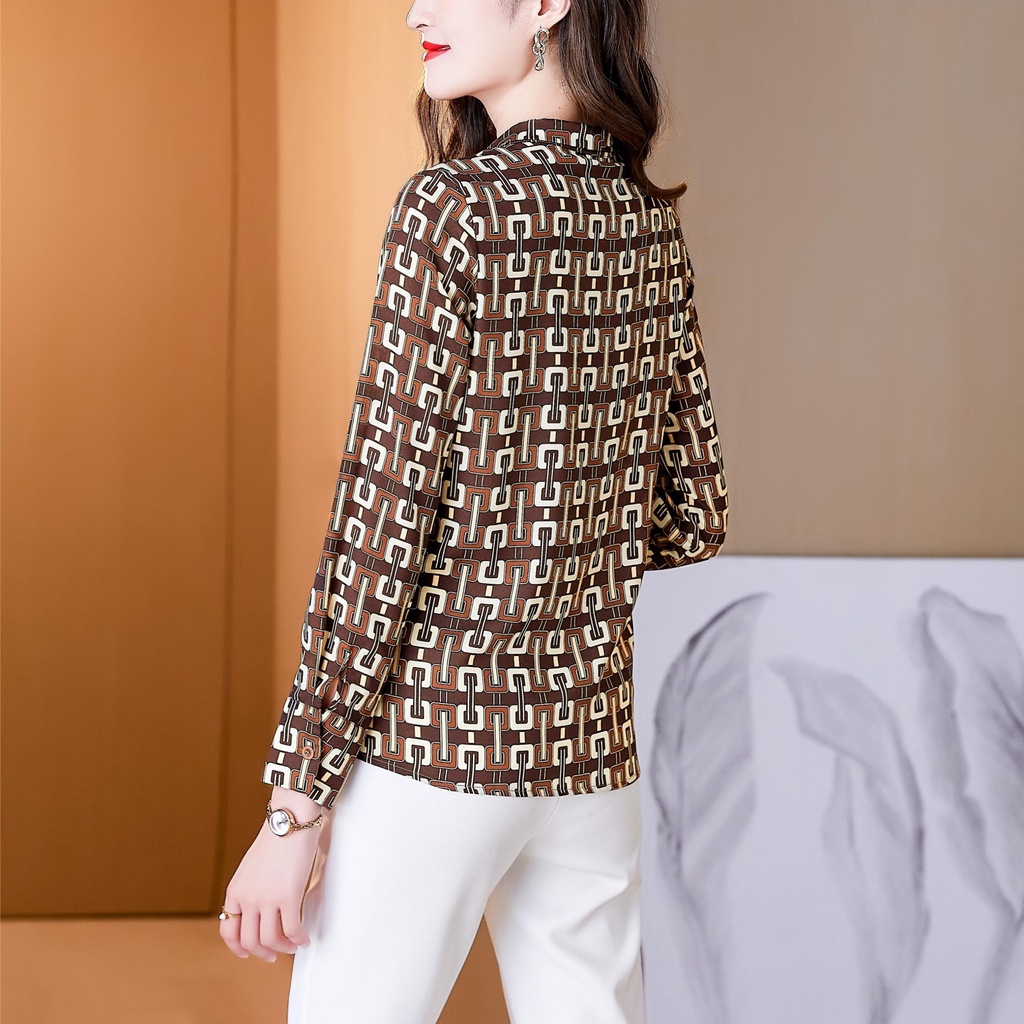 Korean Style Kemeja Wanita Lengan Panjang Baju Kemeja Wanita Kekinian Atasan Kerja Santai Long Sleeve Korean Style Shirt