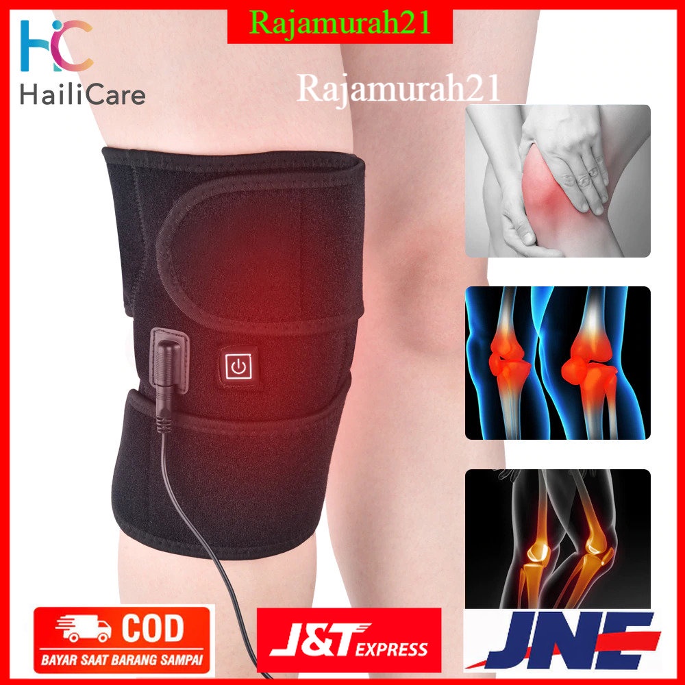 Hailicare Pelindung Lutut Heating Therapy Knee Support Compression Sport Fitness - 10237 - Black - 7RSE72BK