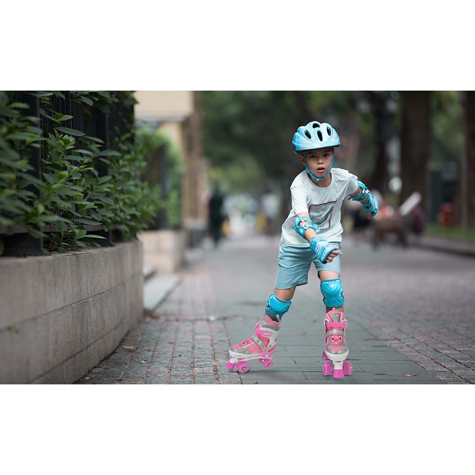 Oudew Girls Boys roda baris ganda Roller Skate Sepatu Roda Anak Pemula dengan Roda Bercahaya dan Ukuran yang Dapat Disesuaikan skotak hadiah kelas atas