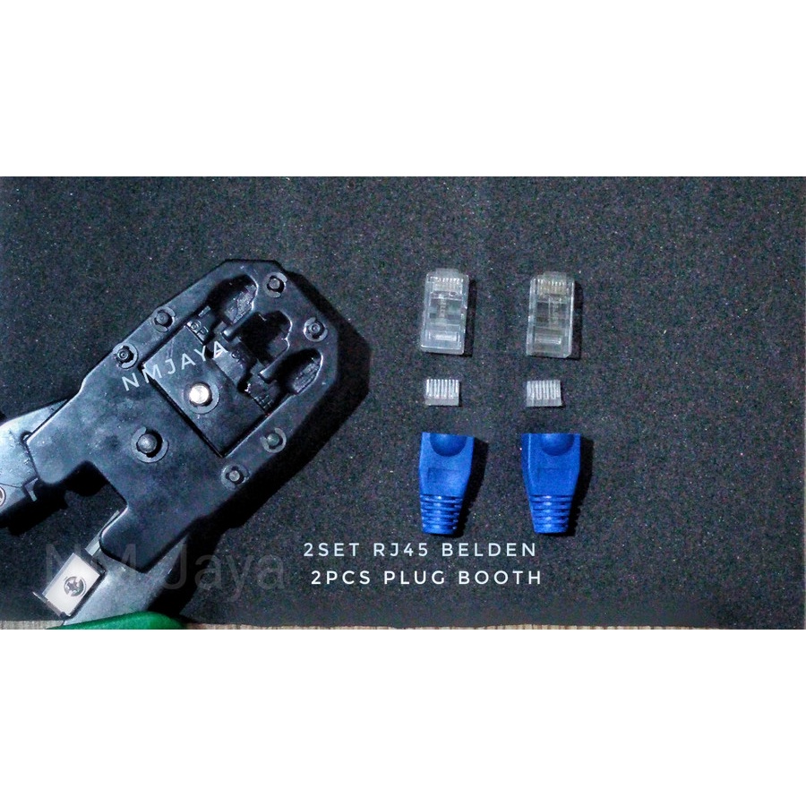 Belden Kabel Lan 35 meter UTP Cat6 siap pakai sudah dicrimping rj45 Belden 7814A Abu abu