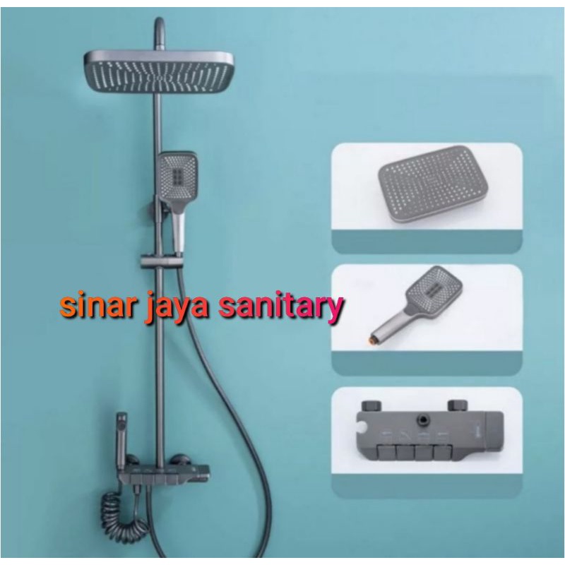 Shower tiang kamar mandi panas dingin / Kran tiang kotak set panas dingin / Shower tiang set