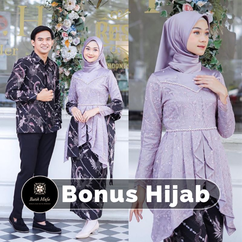 Set Kebaya Couple Laffeya Mauve, Brown, Rose, Grey | KEBAYA BROKAT TERBARU KEBAYA MODERN KEBAYA WISUDA KEBAYA LAMARAN KEBAYA TUNANGAN