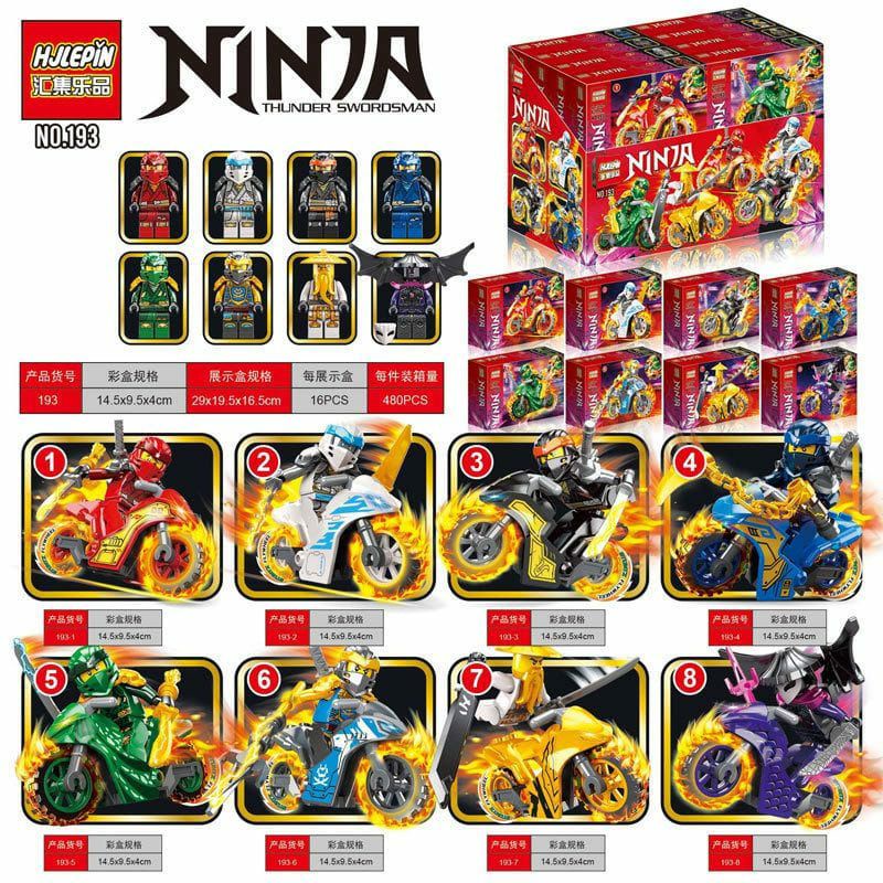 Brick mainan lego Ninjago with motorcycle minifigure ninjago HJ193