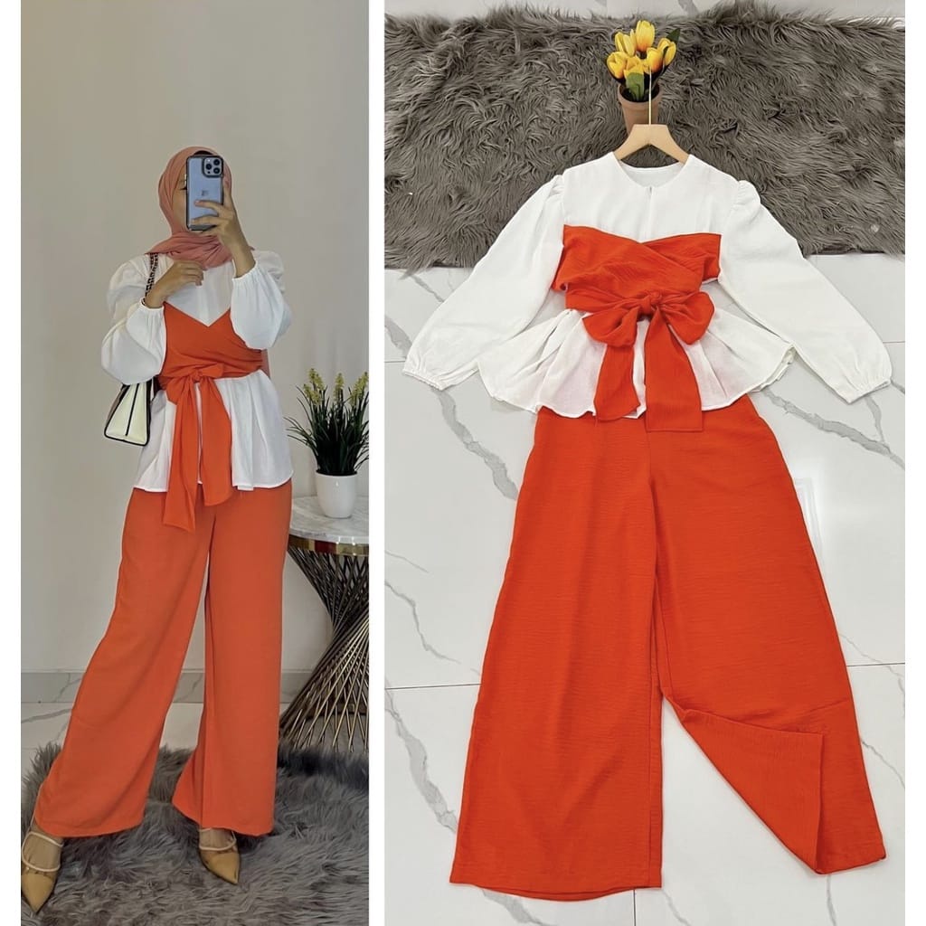 GAMIS STORE | Lesti Set l Leslar Setelan l Stelan Lesty Kejora Bilar l Cringkle Set Fit To XL OOTD Kondangan Wanita Muslim